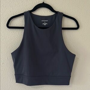 Banana Republic Charcoal Blue Sleeveless Crop Top Sports Bra Medium NWOT